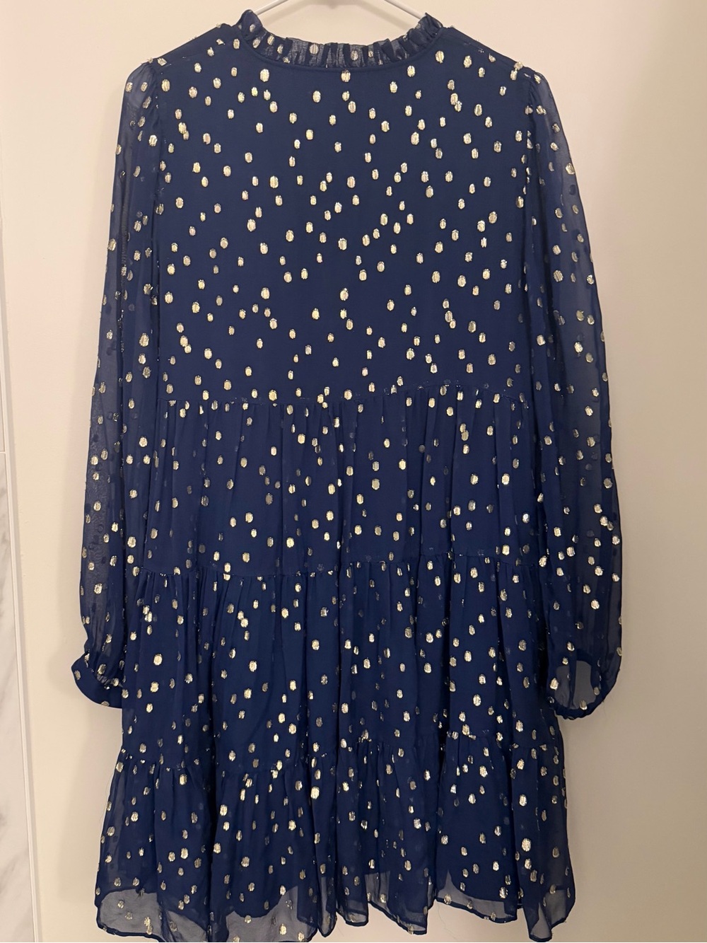 Lilly Pulitzer Navy Dress with Gold Dot Print (6) - Picture 5 of 6